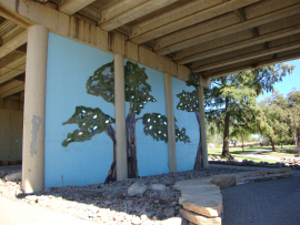 MOSIAC TREES UNDER BRIDGE